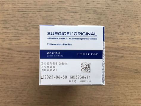 New Ethicon 1951 Surgicel Original Absorbable Hemostat 2x14in 12box