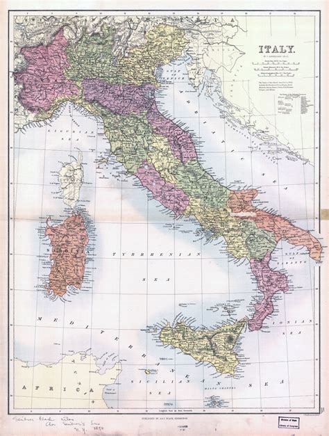 Grande De La Escala Mapa Político Y Administrativo De La Antigua Italia