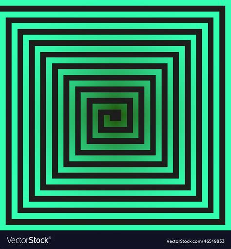 Square Spiral Green Background Space Background Vector Image