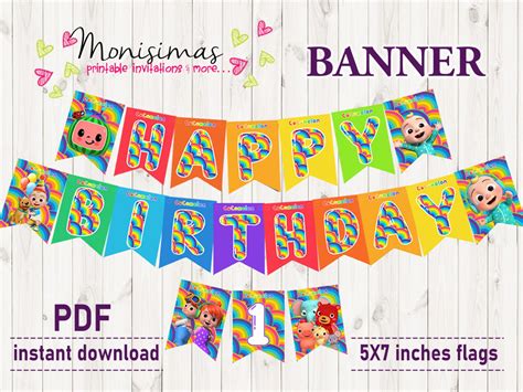 Free Printable Cocomelon Birthday Banner Cocomelon Birthday Party