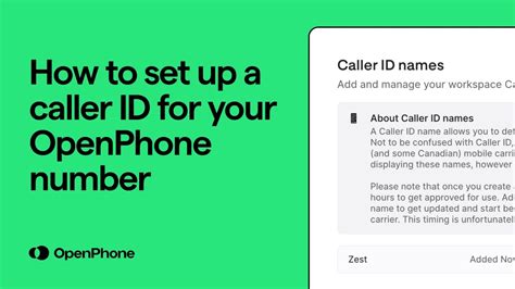How To Set Up A Caller Id For Your Openphone Number Youtube