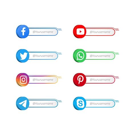 Premium Vector Modern Popular Social Media Lower Third Set