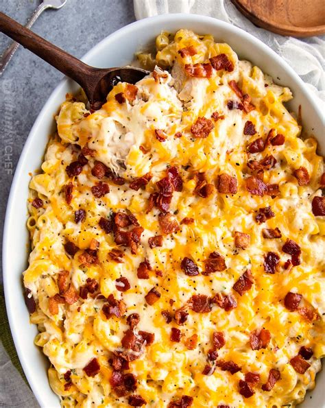 Chicken Bacon Ranch Mac And Cheese Casserole The Chunky Chef