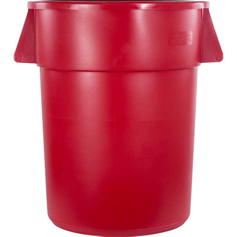 34105505 Bronco Round Waste Bin Trash Container 55 Gallon Red
