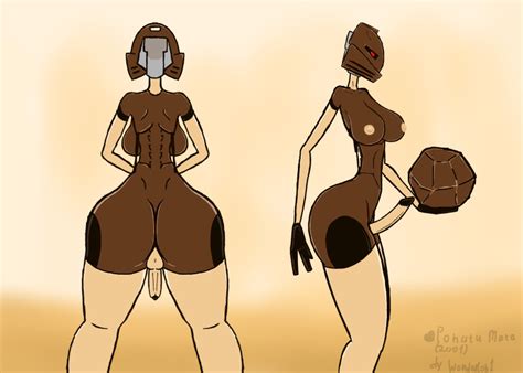 Rule 34 Anthro Back Big Ass Big Breasts Bionicle Brown Body Brown Skin Erection Futa Only