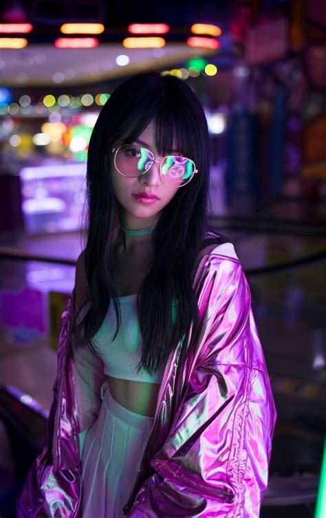 Cyberpunk Neon Photography Girl Photography Poses