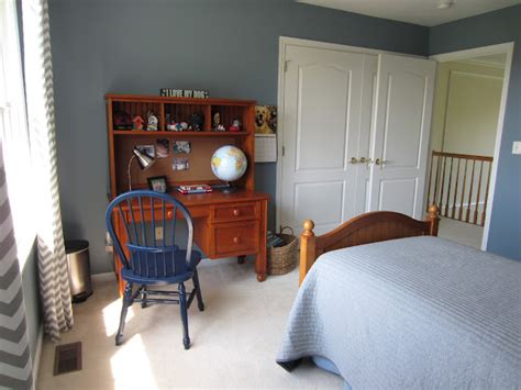 Remodelaholic Blue Boys Bedroom Makeover With Chevron Curtains