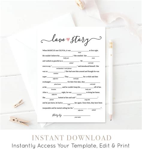 100+ mad libs printable and free for kids! Bridal Shower Mad Libs Printable | Funny Bridal Shower ...