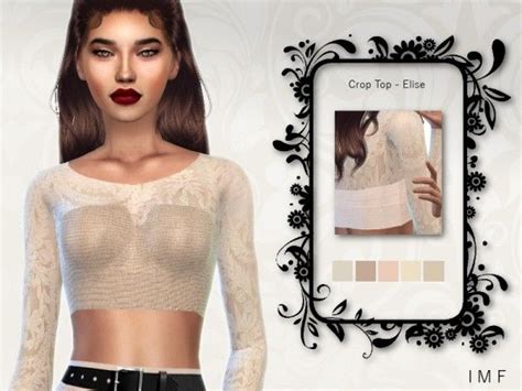 The Sims Resource Crop Top Elise By Izziemcfire • Sims 4 Downloads