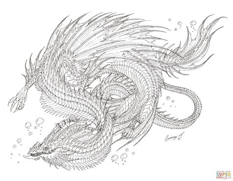 Sea Serpent Dragon Super Coloring