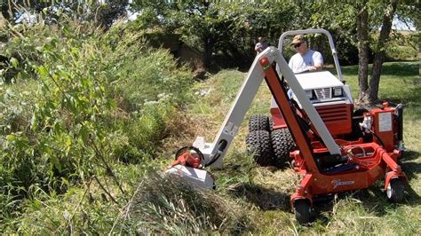 Ventrac Boom Mower Compact Tractor Mowing Ditch Youtube