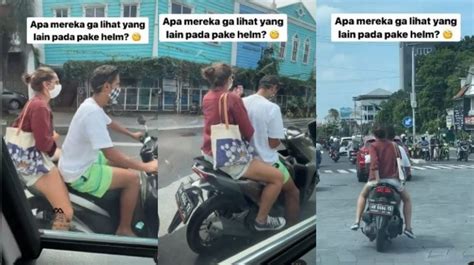 Viral Bule Naik Motor Tak Pakai Helm Netizen Ri Geram Kalau Di Bali