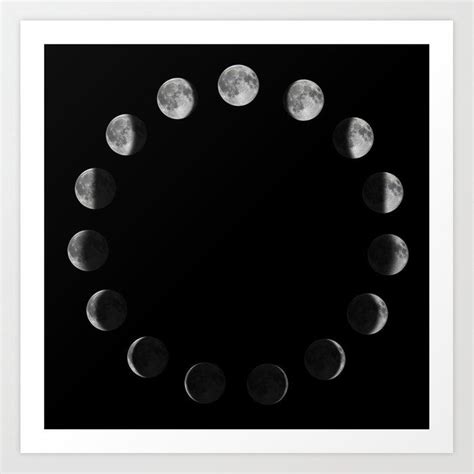 Phases Of The Moon Moon Lunar Cycle Art Print By Allexxandarx X
