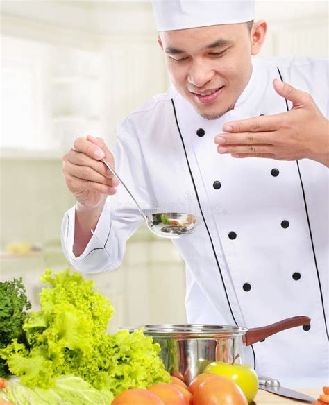 Professional Male Chef Cooking Stock Photo Image Of People Chili