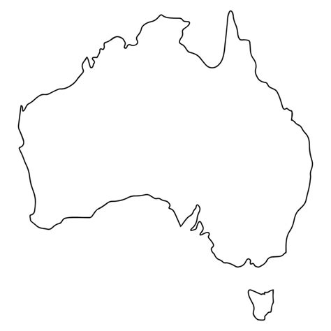Map Of Australia Simple Hand Drawn Sketch Style Black Line Outline