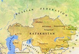 Geographische Karte Von Kasachstan Mit Wichtigen Städten Und Anderen ...