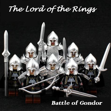 8pcsset The Lord Of The Rings Gondor Soldiers Spearman Archers