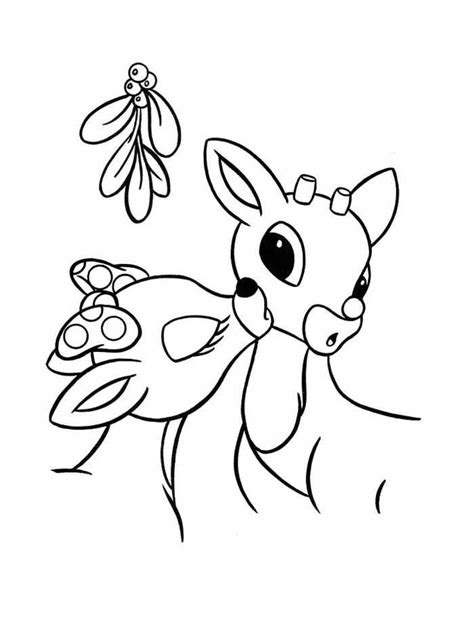 Rudolph And Clarice Playing Coloring Page Rudolph Coloring Pages
