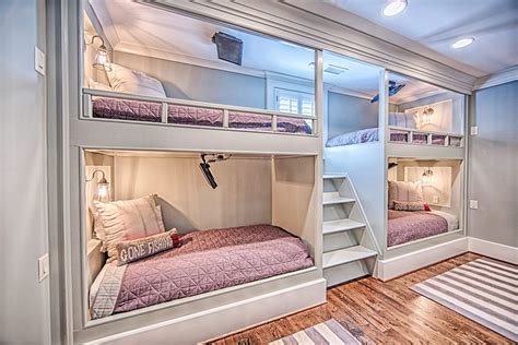 A Set Of Four Bunk Beds Is An Example Of What Smart Home Design Can Be Bunk Bed Rooms Bunk