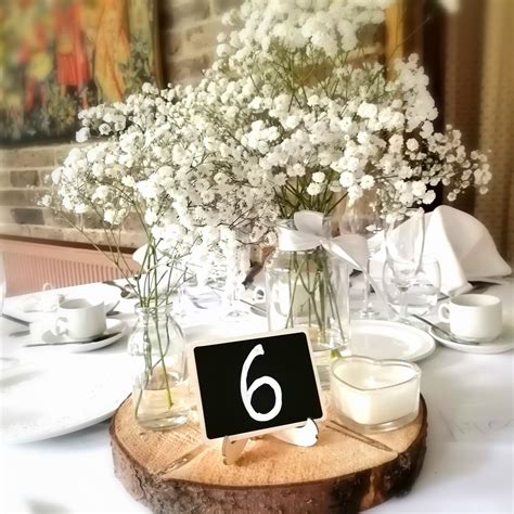 Log Slice Centrepieces Wedding Day Service Prop Hire And Coordination