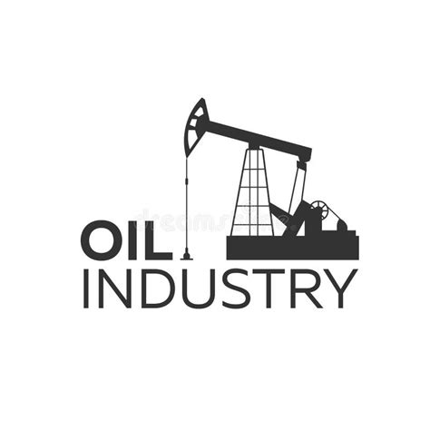 Oil Industry Logo Tower Oil Exploration Vector Flat Illustration