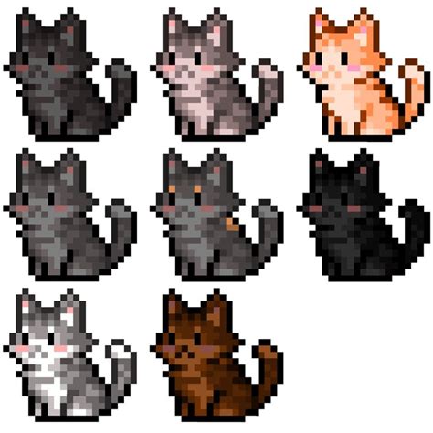 Cat Face Pixel Art