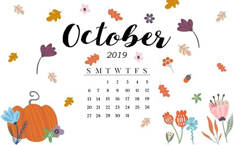 October 2019 Calendar Wallpapers Wallpaper Cave