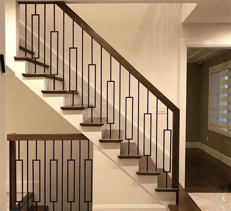 Iron Stair Balusters Modern Rectangle Metal Spindles For Stairs