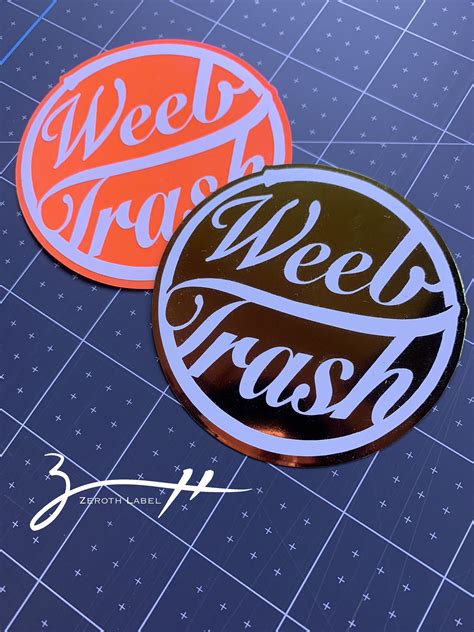 Weeb Trash Fancy Holographic Vinyl Sticker Anime Otaku Die Etsy