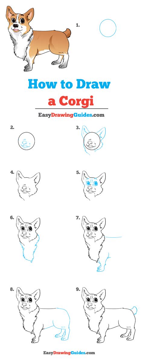 How To Draw A Corgi Really Easy Drawing Tutorial Drawing Tutorial