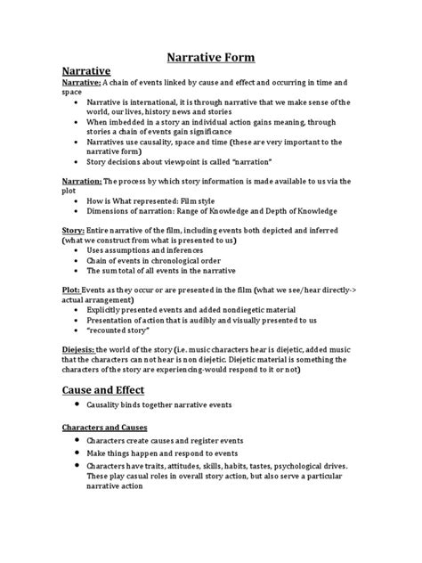 Chapter 2 Narrative Form Narration Causality