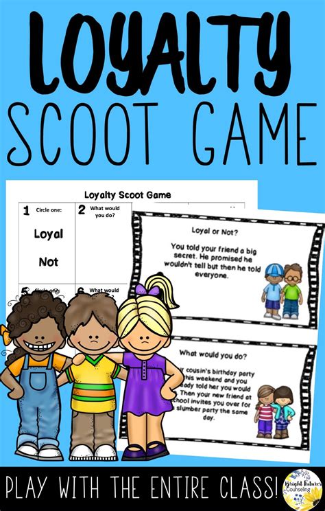 Loyalty Scoot Game Counseling Game | Counseling games, School counseling activities, Elementary 