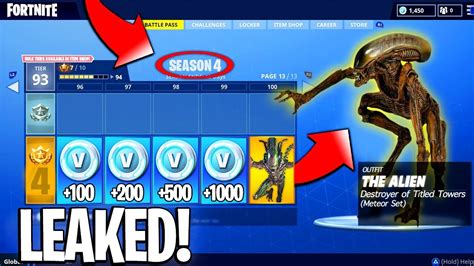 Season 4 of battle royale ran from may 1 to july 11, 2018. Fortnite Battle Pass Season 4 Leaked? - Fortnite Season 4 ...