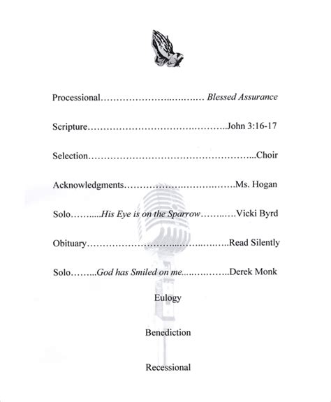 Free 19 Sample Funeral Program Examples In Pdf Ms Word Psd Ai