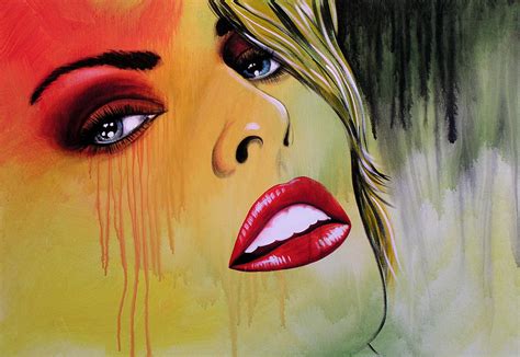 Modern Abstract Women Painting Art Tears I Cry