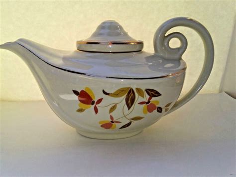 Halls Superior Autumn Leaf Aladdin Tea Pot W Lid And Infuser Jewel