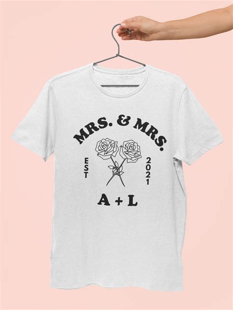 Mrs And Mrs Lesbian Wedding T Shirts Bridal Shirts Lbgtq Etsy