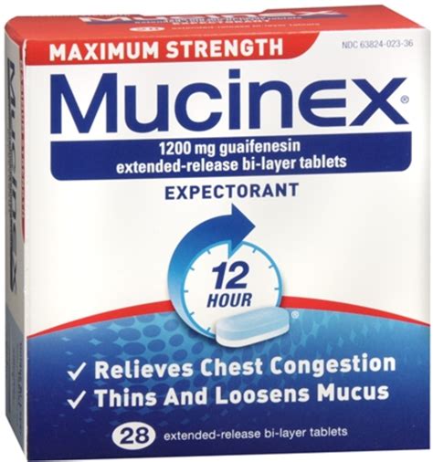 Mucinex Expectorant Extended Release Tablets Maximum Strength 28 Tablets Pack Of 6