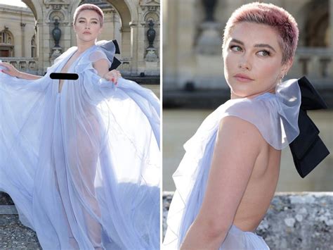 Florence Pugh S Completely See Through Gown For Paris Fashion Week Is