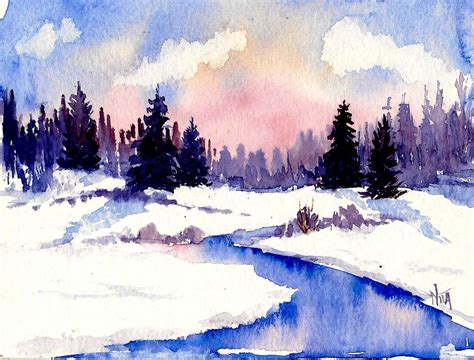 Winter Landscape Watercolor Paintings At Explore