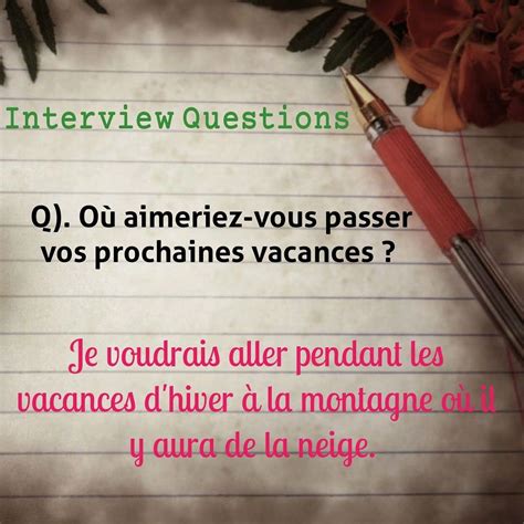 Interview questions | Interview questions, Interview questions and answers, Learn french