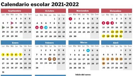 Calendario Escolar En Madrid Riset