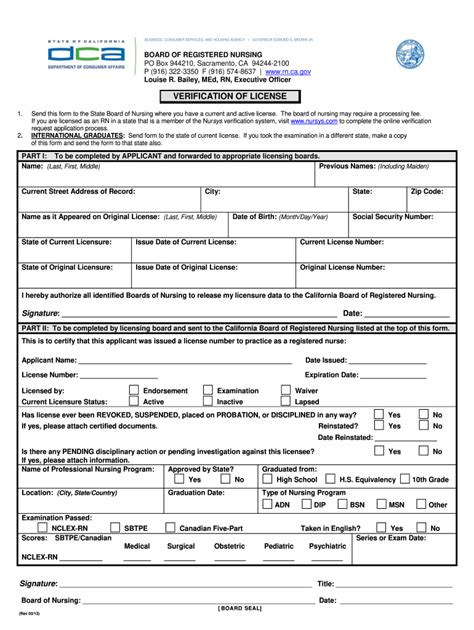 California Board Of Nursing  Fill and Sign Printable Template Online