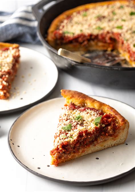 Cast Iron Deep Dish Pizza Recipe Chicago Style A Spicy Perspective