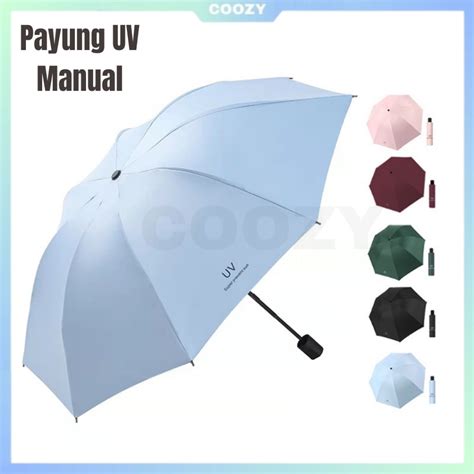 Jual Payung Lipat Manual Anti Uv Payung Manual Buka Tutup Anti Uv Sinar Matahari Dan Hujan