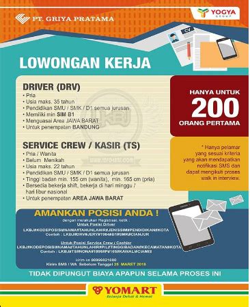 Setelah insiden itu, agus menyebut mobil cayla menabrak akibatnya, timbul percikan api dan sopir mobil tangki berusaha mencoba melakukan pengereman. Lowongan Kerja Yomart Bandung - Lowongan Kerja Terbaru ...