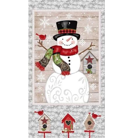 Snowman fabric saddle up 23 1/2 panel in multi 100% premium quality cotton fabric by the panel. Snow Place Like Home Snowman Fabric Panel in 2020 ...