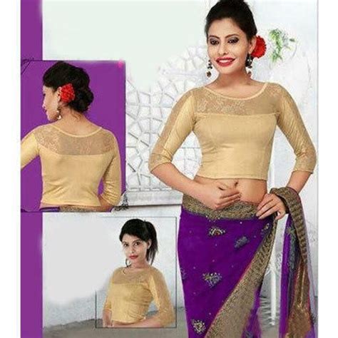 Golden Color Three Fourth Sleeve Stretchable Blouse Size Xl Rs 250