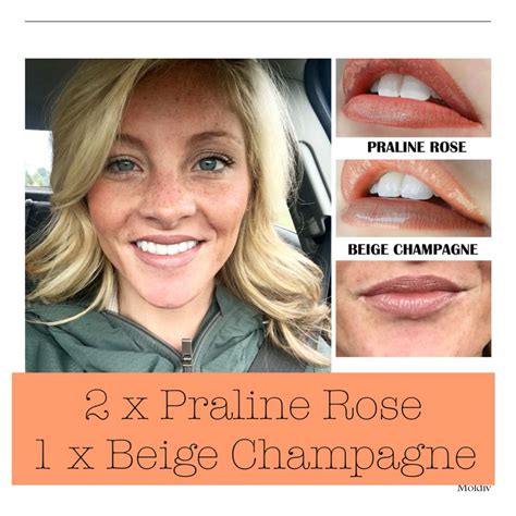 Praline Rose X2 Beige Champagne X1 Glossy Gloss LipSense Neutrallips