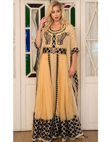 Beautiful Beige Moroccan Kaftan Clothes For Women Kaftan African